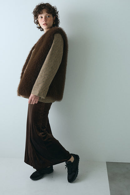 【予約：1月下旬〜2月上旬】Velvet Long Skirt／60251102053