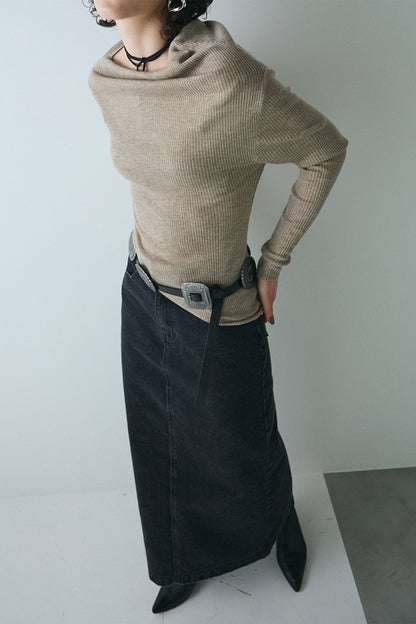 【予約：1月下旬〜2月上旬】Sleek Line Denim Skirt／60251002024