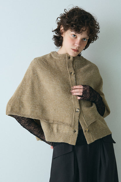 【予約：1月下旬〜2月上旬】Knit Cape Cardigan／60251109043