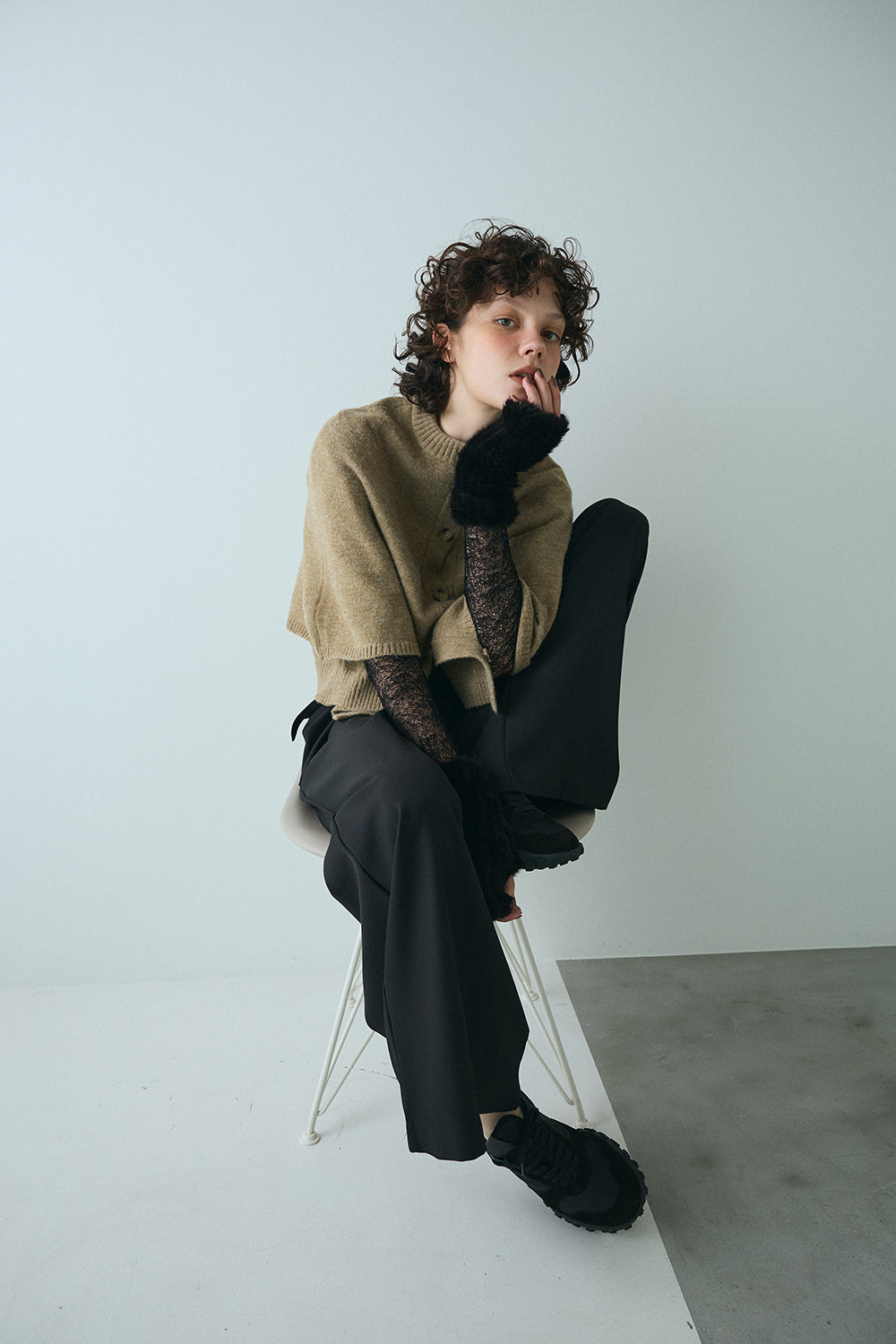 【予約：1月下旬〜2月上旬】Knit Cape Cardigan／60251109043