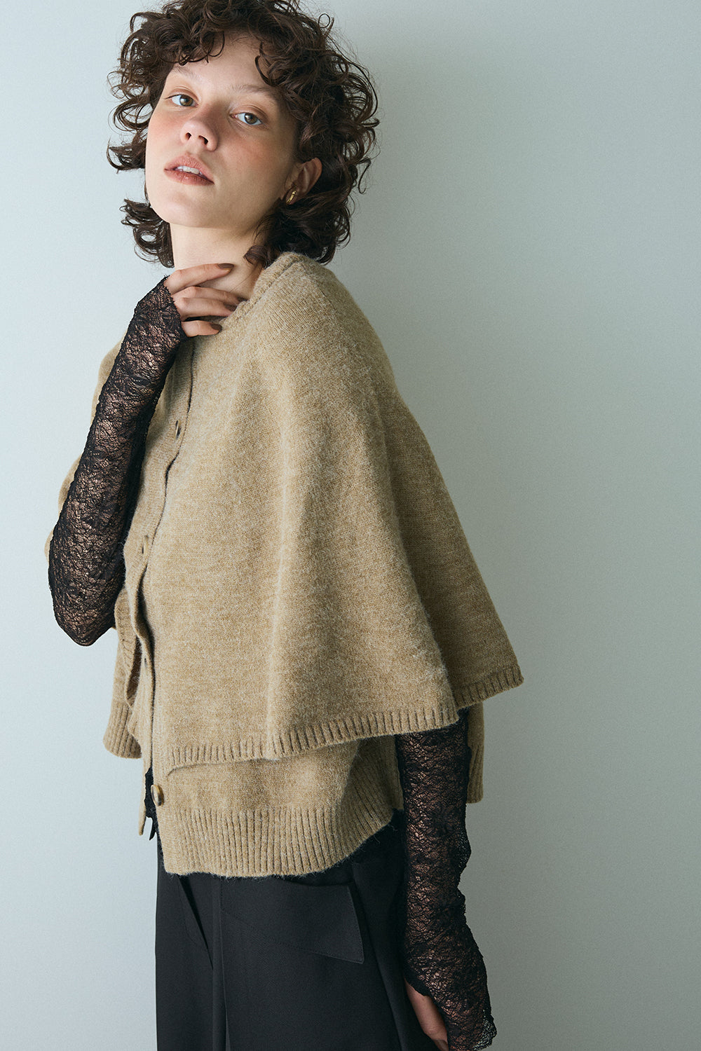 【予約：1月下旬〜2月上旬】Knit Cape Cardigan／60251109043