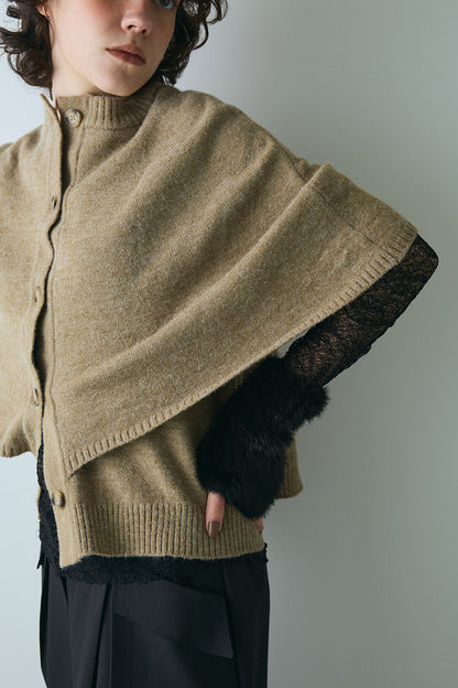 【予約：1月下旬〜2月上旬】Knit Cape Cardigan／60251109043
