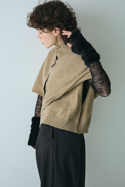 【予約：1月下旬〜2月上旬】Knit Cape Cardigan／60251109043