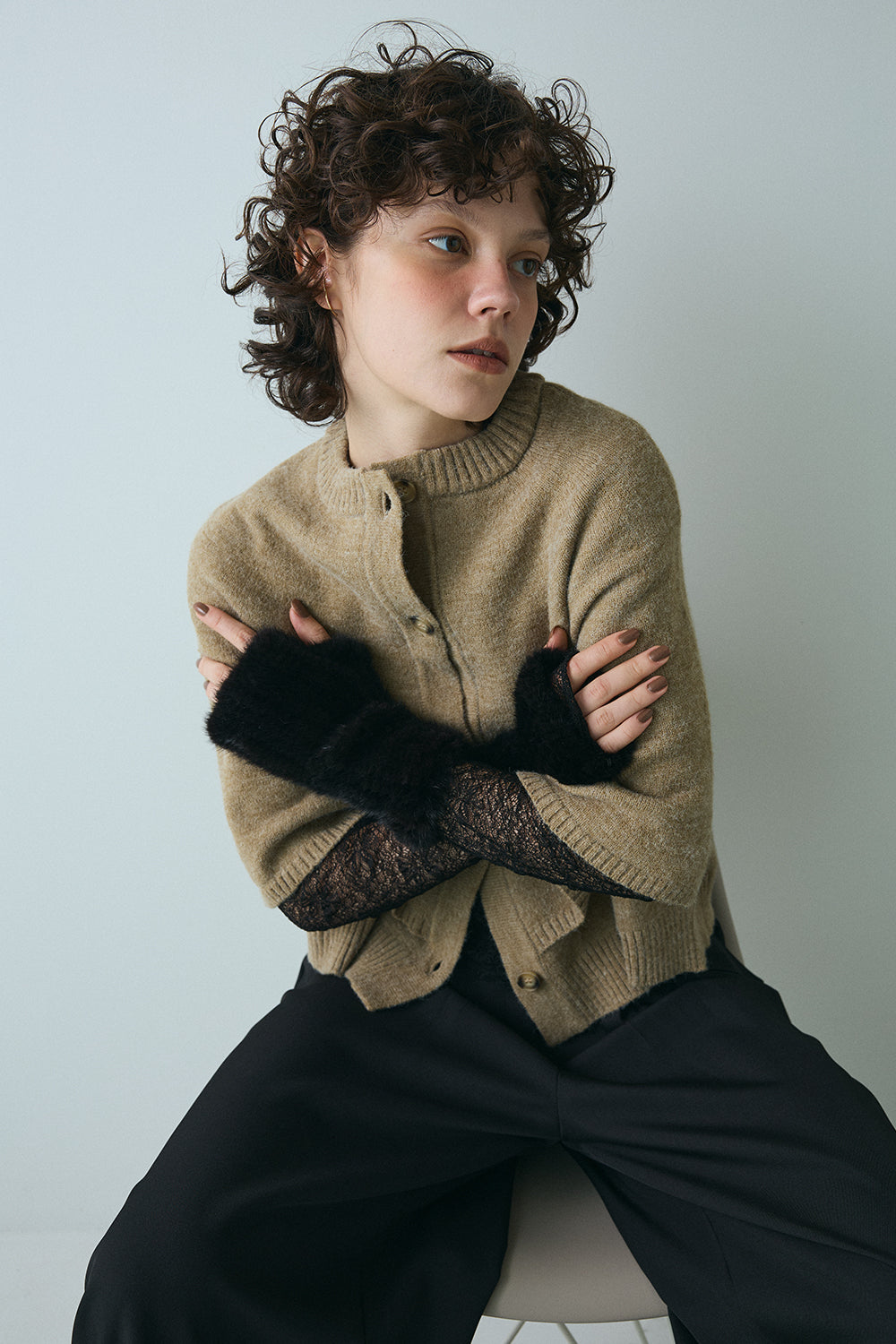 【予約：1月下旬〜2月上旬】Knit Cape Cardigan／60251109043