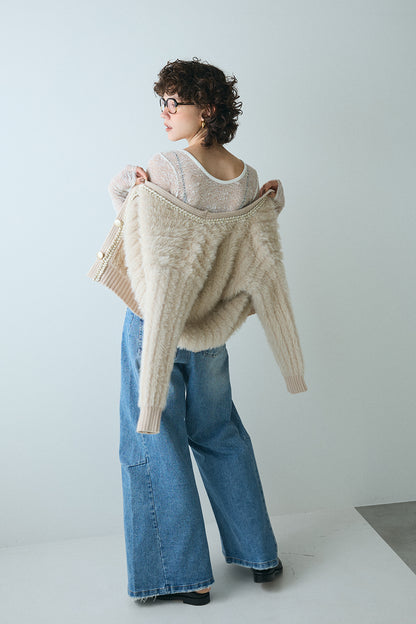 【予約：1月下旬〜2月上旬】Eco Fur Cardigan／60251109045