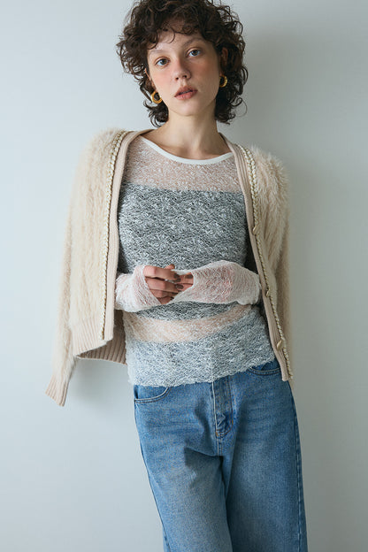 【予約：1月下旬〜2月上旬】Eco Fur Cardigan／60251109045