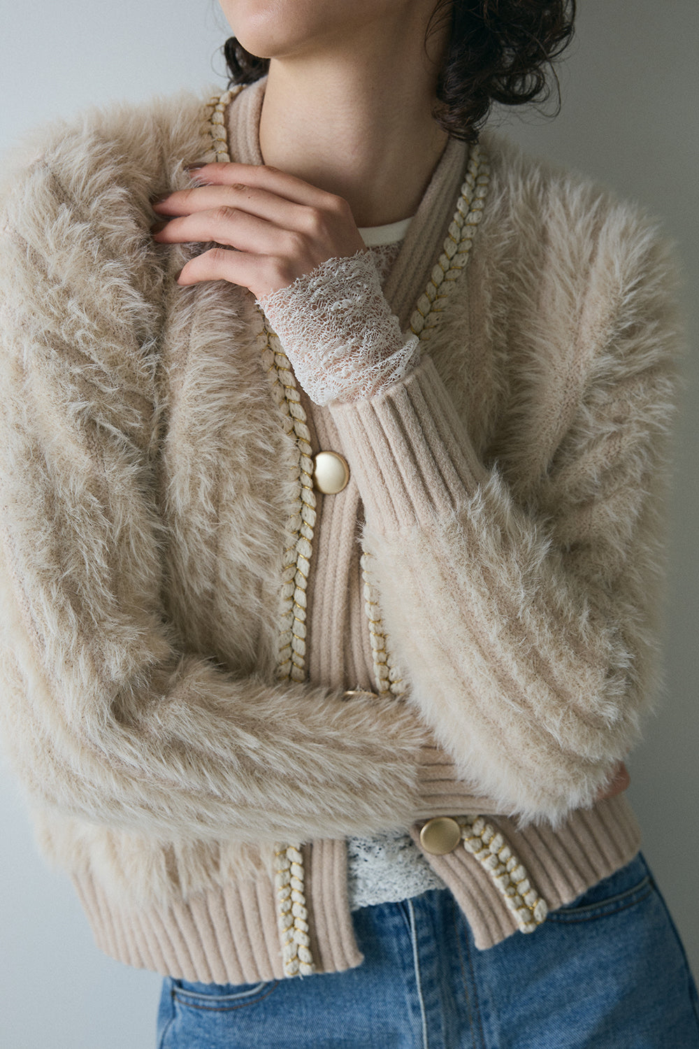 【予約：1月下旬〜2月上旬】Eco Fur Cardigan／60251109045