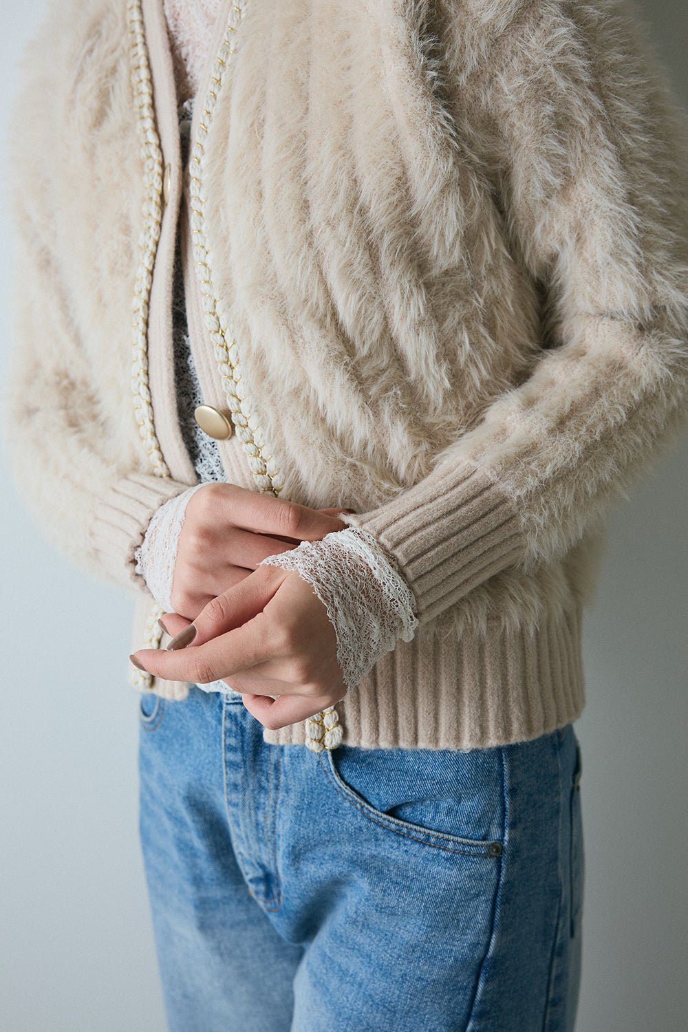 【予約：1月下旬〜2月上旬】Eco Fur Cardigan／60251109045