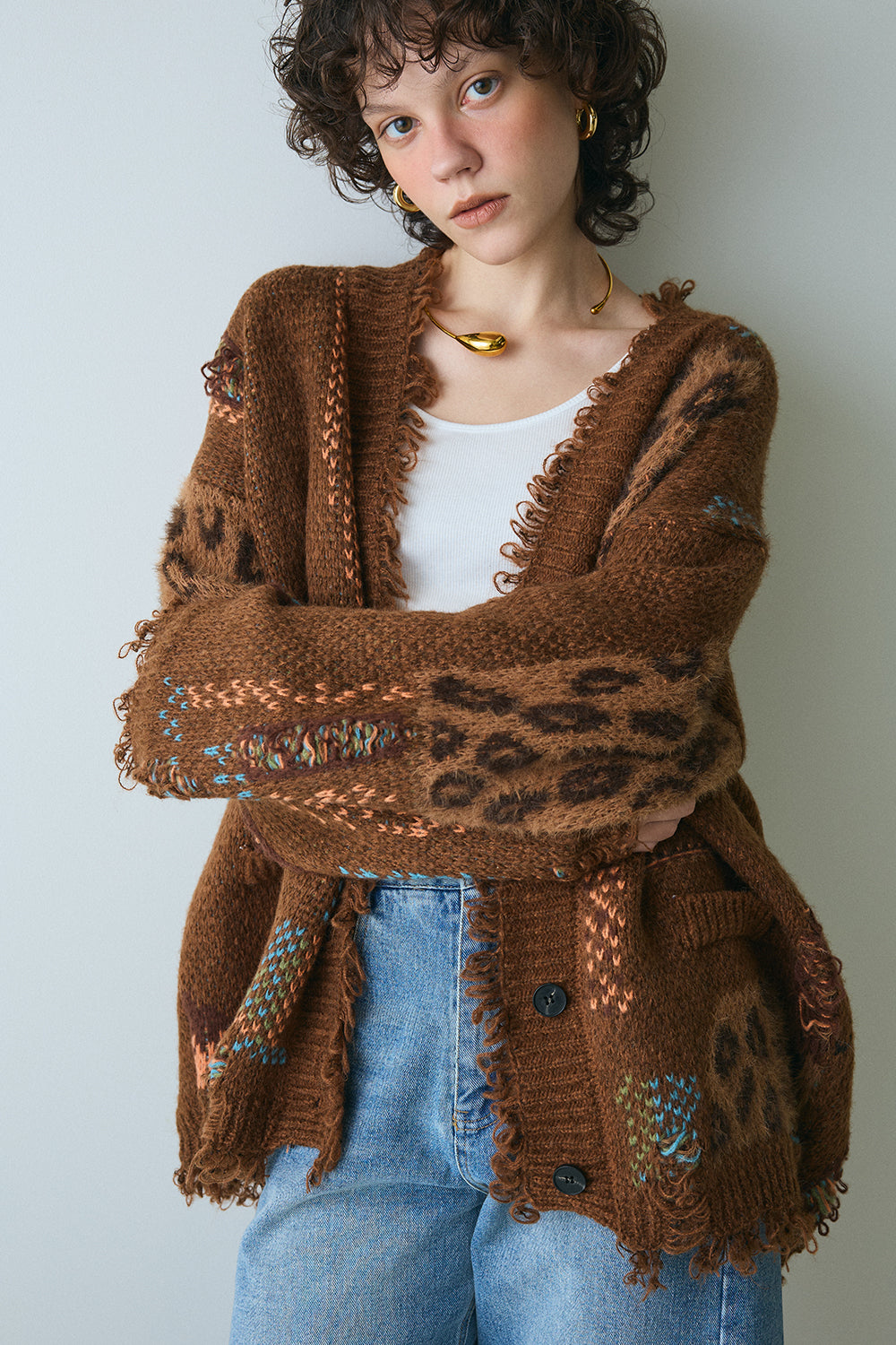 【予約：12月中旬】Overfit Leopard Cardigan／60251109046