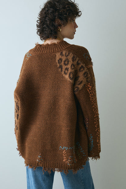 【予約：12月中旬】Overfit Leopard Cardigan／60251109046