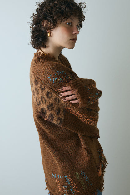 【予約：12月中旬】Overfit Leopard Cardigan／60251109046