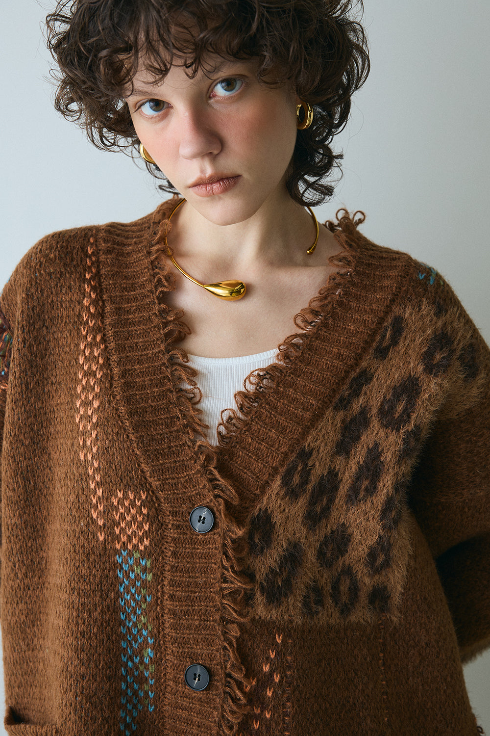 【予約：12月中旬】Overfit Leopard Cardigan／60251109046