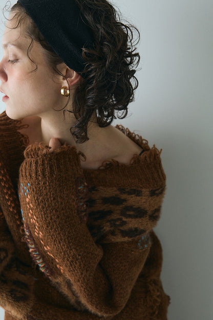 【予約：12月中旬】Overfit Leopard Cardigan／60251109046