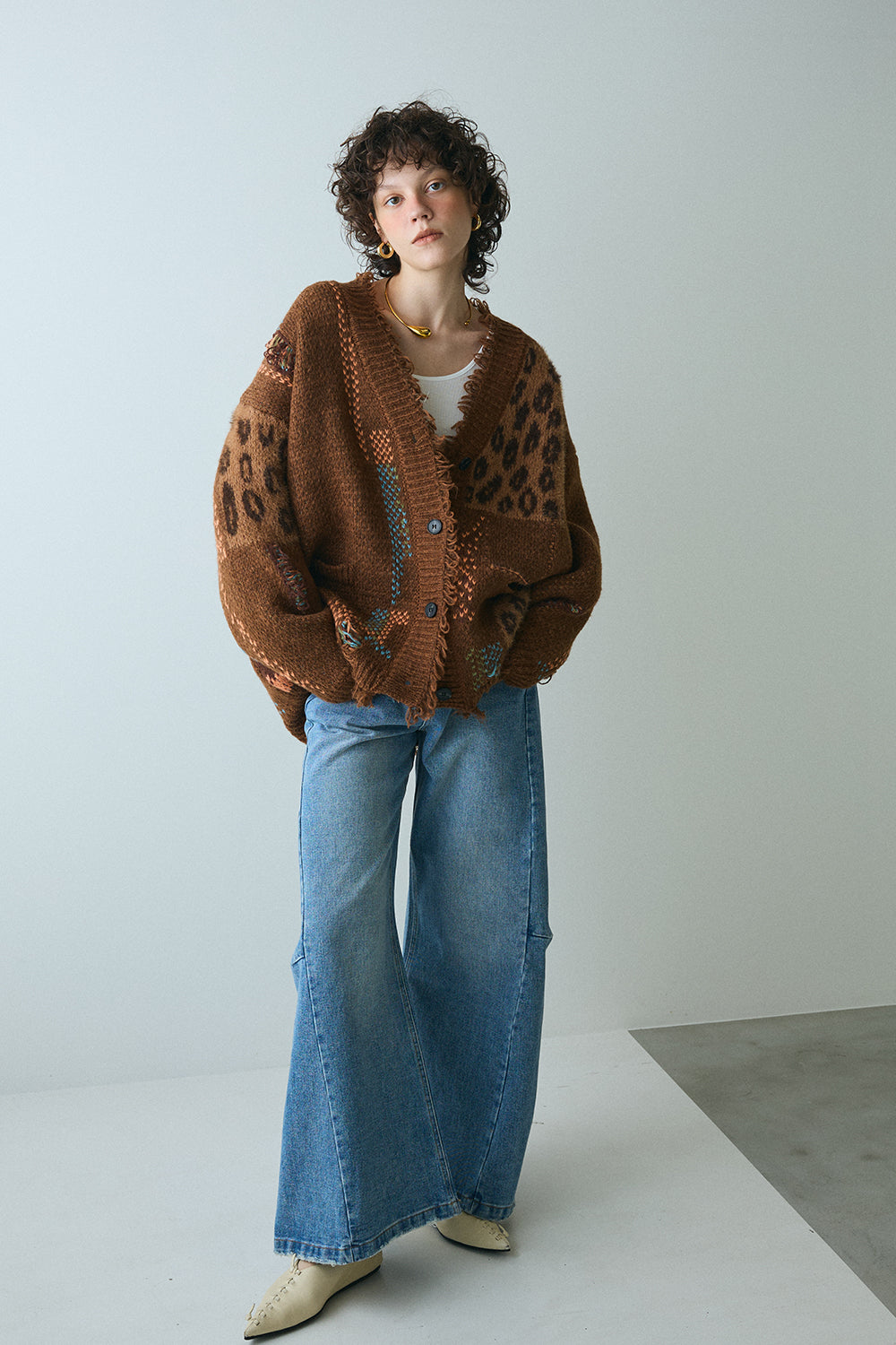 【予約：12月中旬】Overfit Leopard Cardigan／60251109046