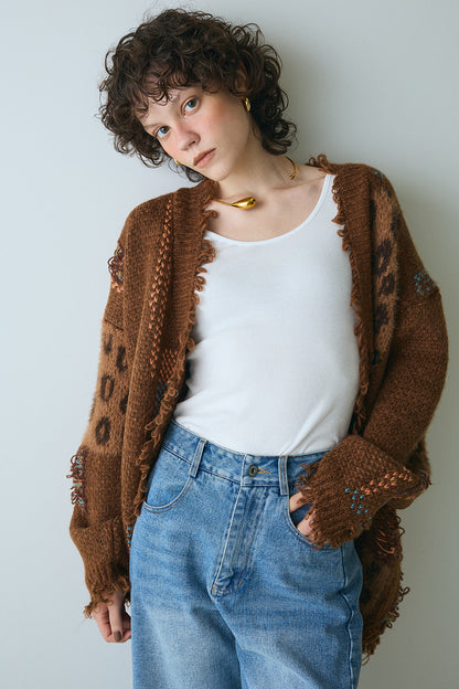 【予約：12月中旬】Overfit Leopard Cardigan／60251109046