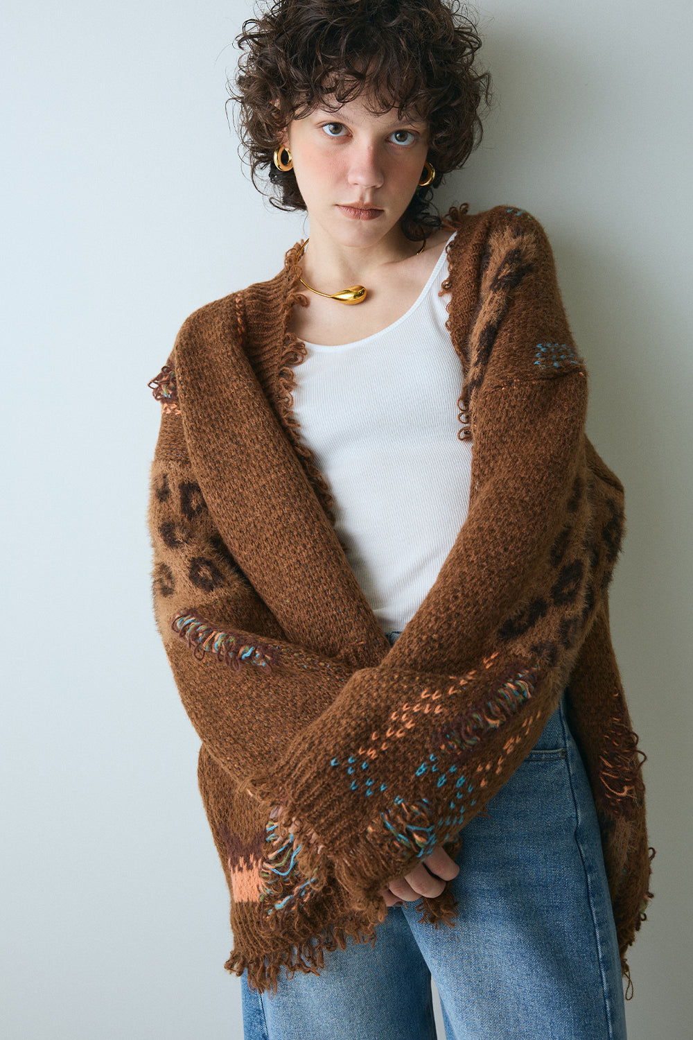【予約：12月中旬】Overfit Leopard Cardigan／60251109046