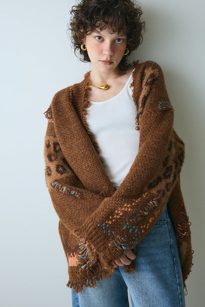 【予約：12月中旬】Overfit Leopard Cardigan／60251109046