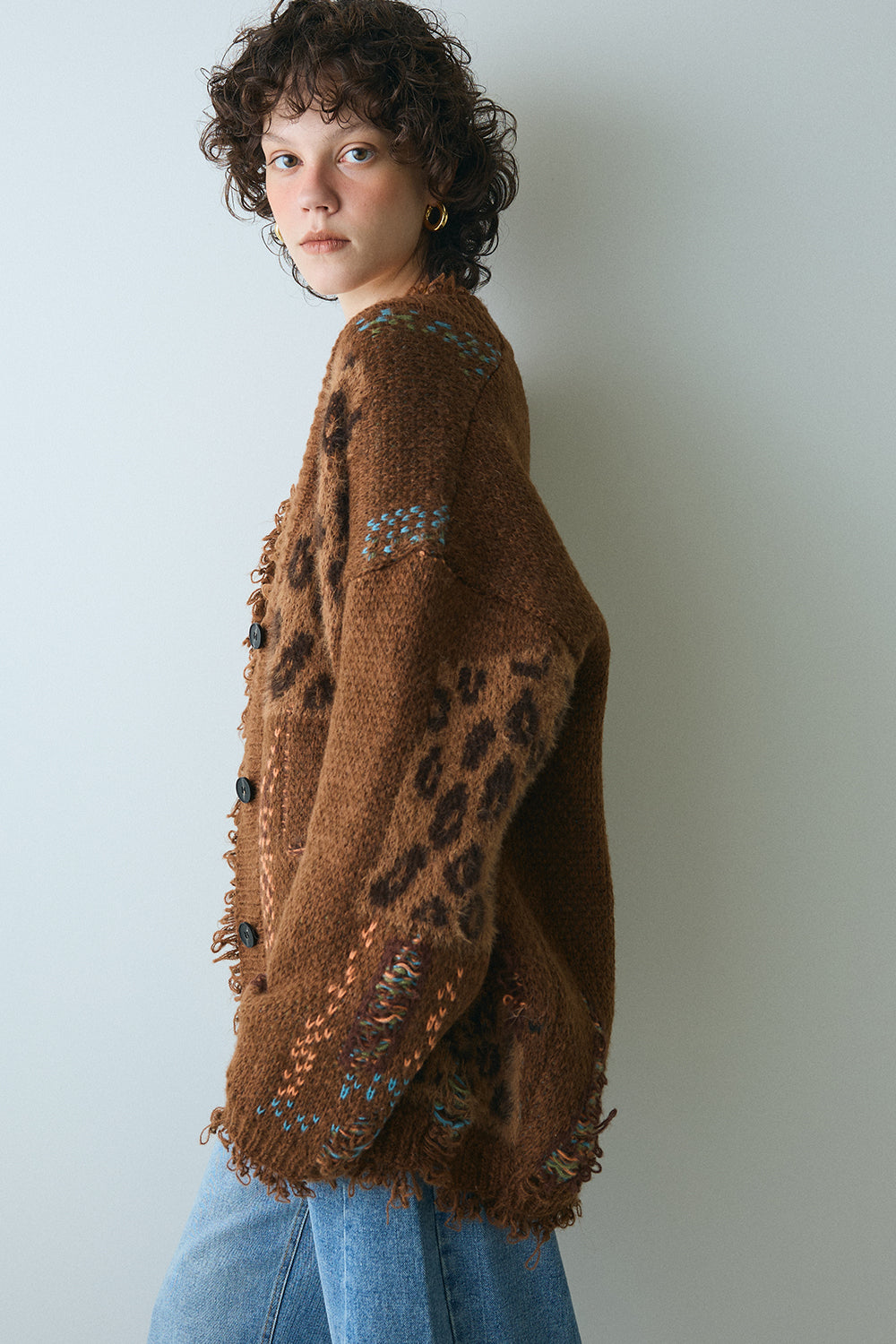 【予約：12月中旬】Overfit Leopard Cardigan／60251109046