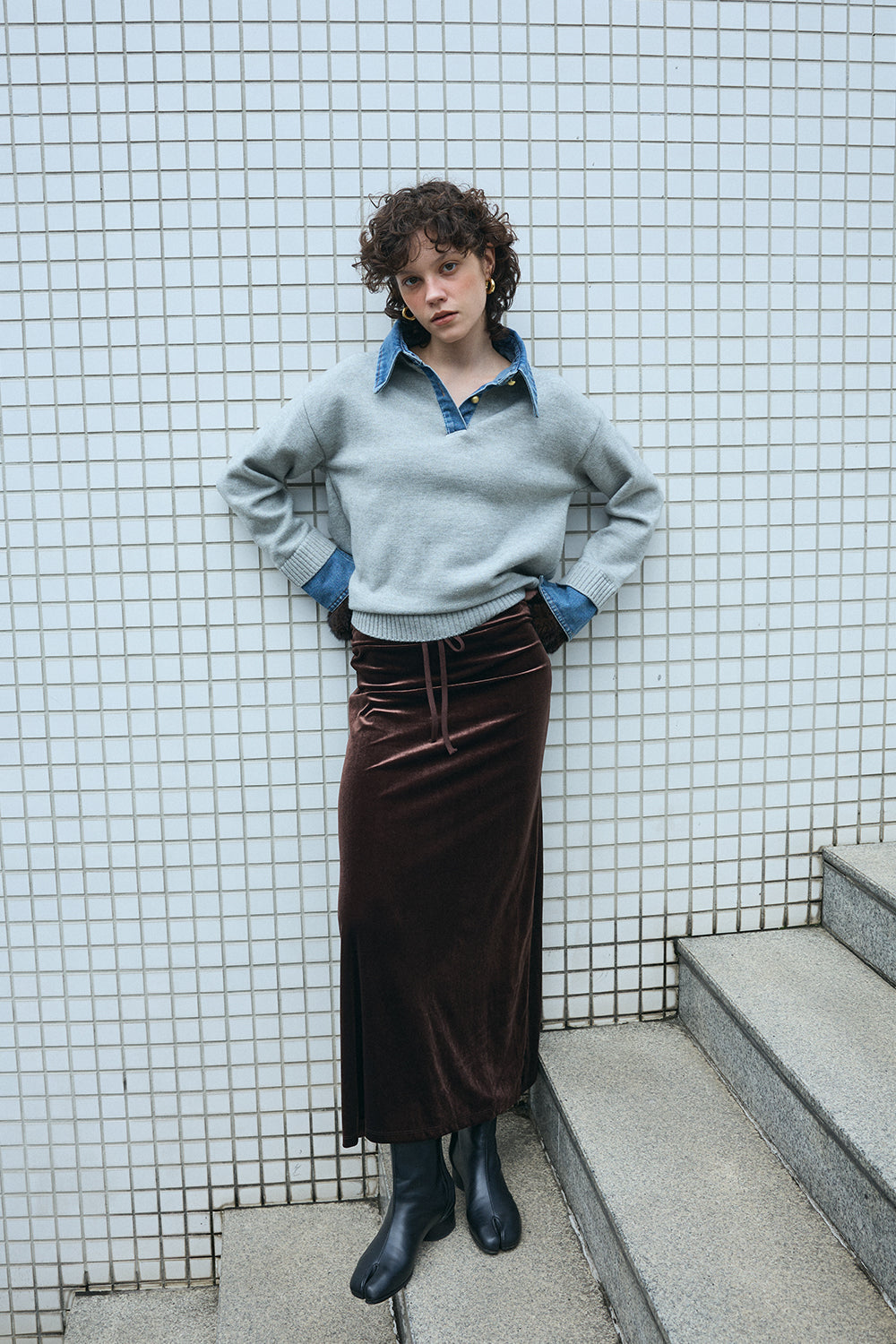 【予約：1月下旬〜2月上旬】Layered Knit／60251109048