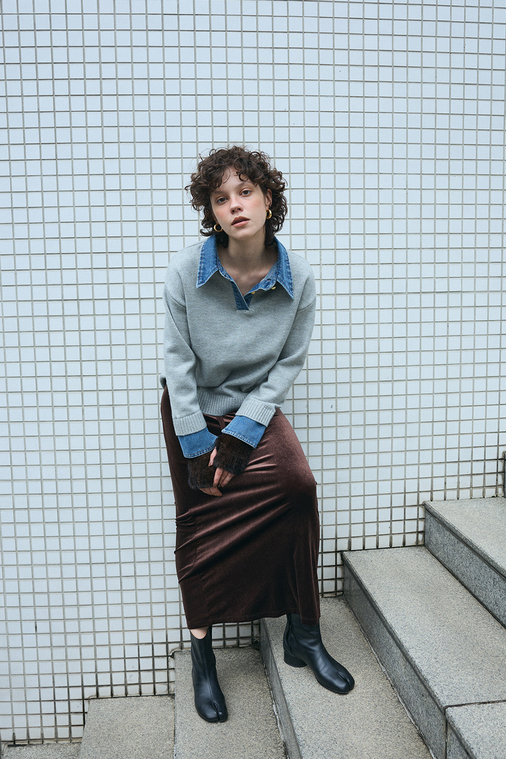 【予約：1月下旬〜2月上旬】Layered Knit／60251109048