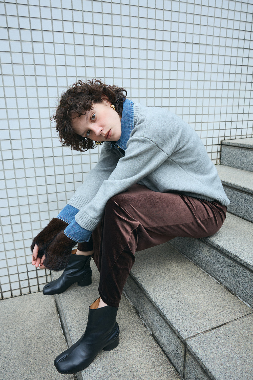 【予約：1月下旬〜2月上旬】Layered Knit／60251109048