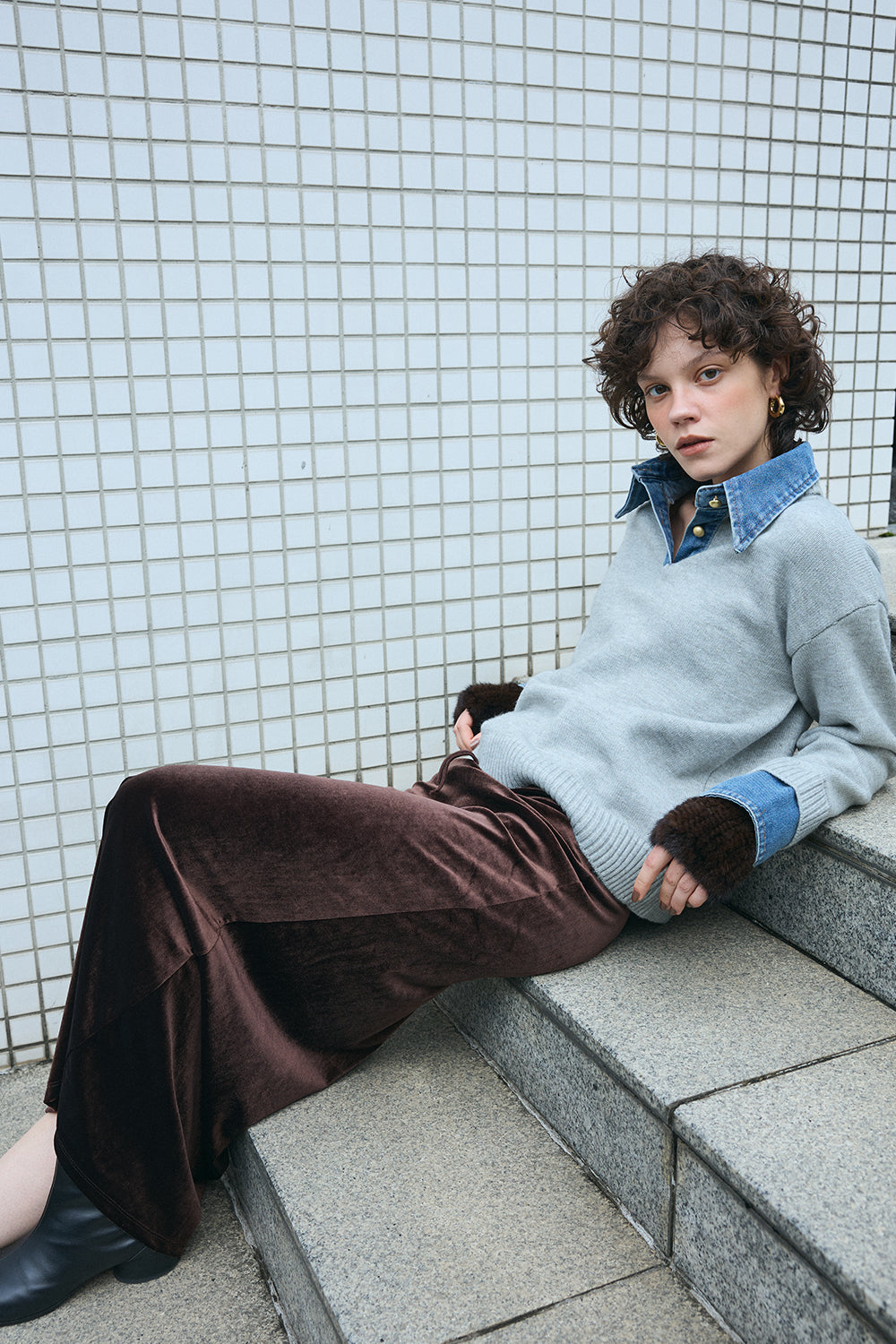 【予約：1月下旬〜2月上旬】Layered Knit／60251109048