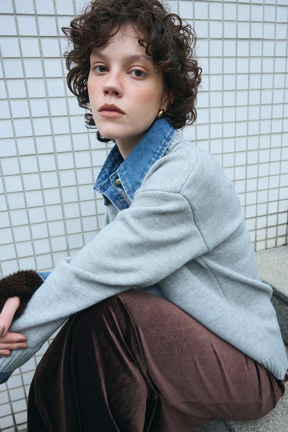 【予約：1月下旬〜2月上旬】Layered Knit／60251109048