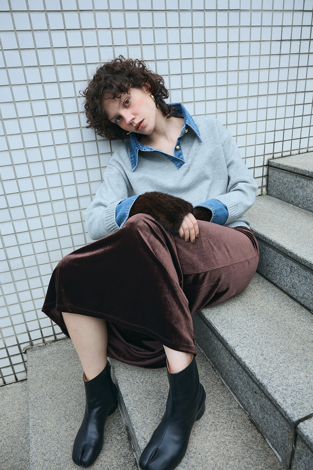 【予約：1月下旬〜2月上旬】Layered Knit／60251109048