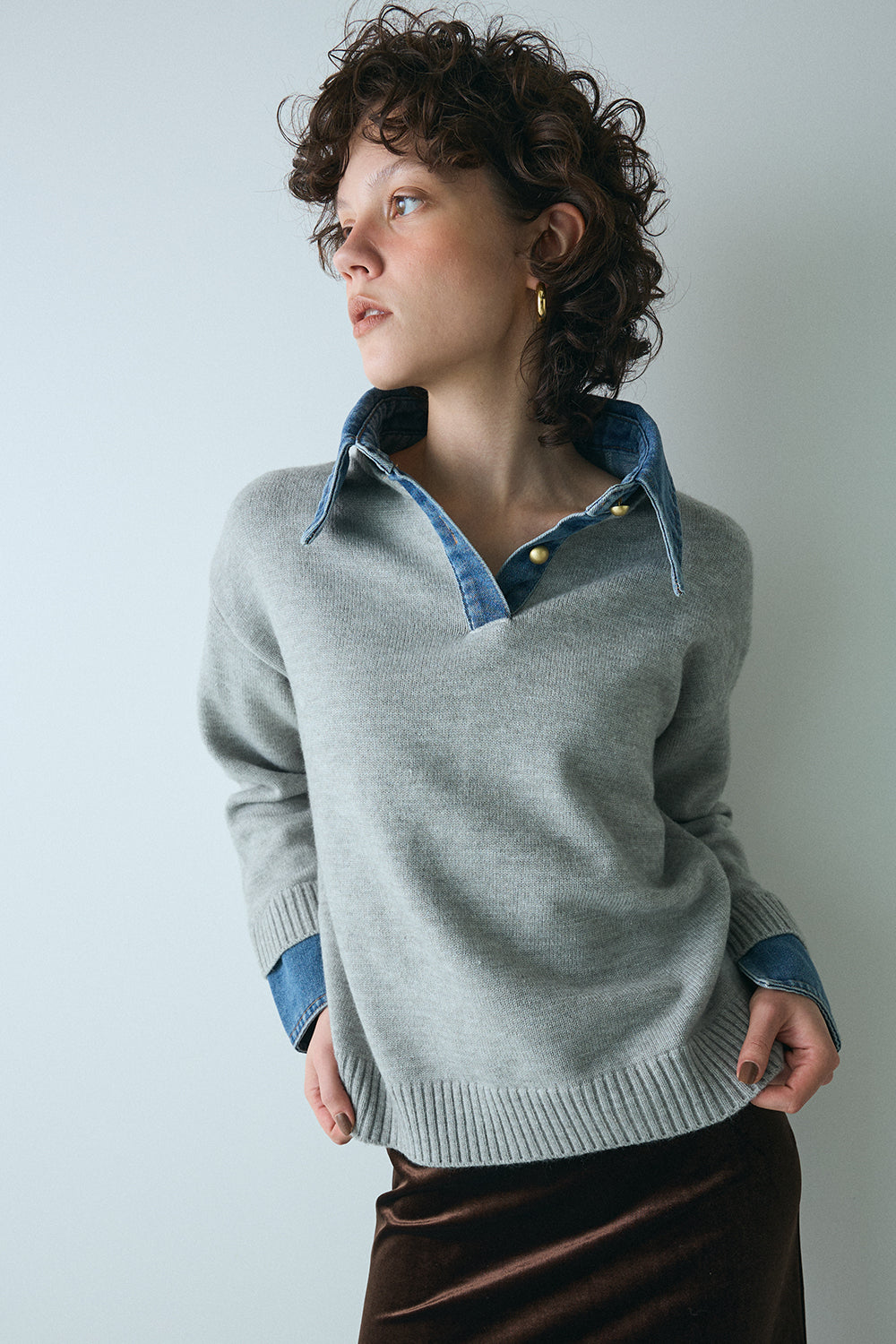 【予約：1月下旬〜2月上旬】Layered Knit／60251109048