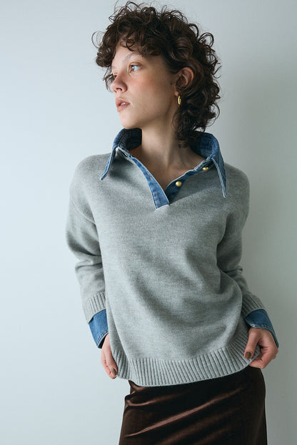 【予約：1月下旬〜2月上旬】Layered Knit／60251109048