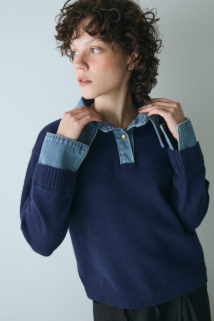 【予約：1月下旬〜2月上旬】Layered Knit／60251109048