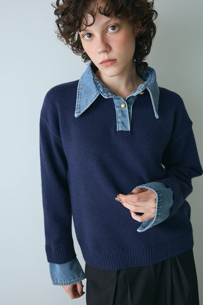 【予約：1月下旬〜2月上旬】Layered Knit／60251109048