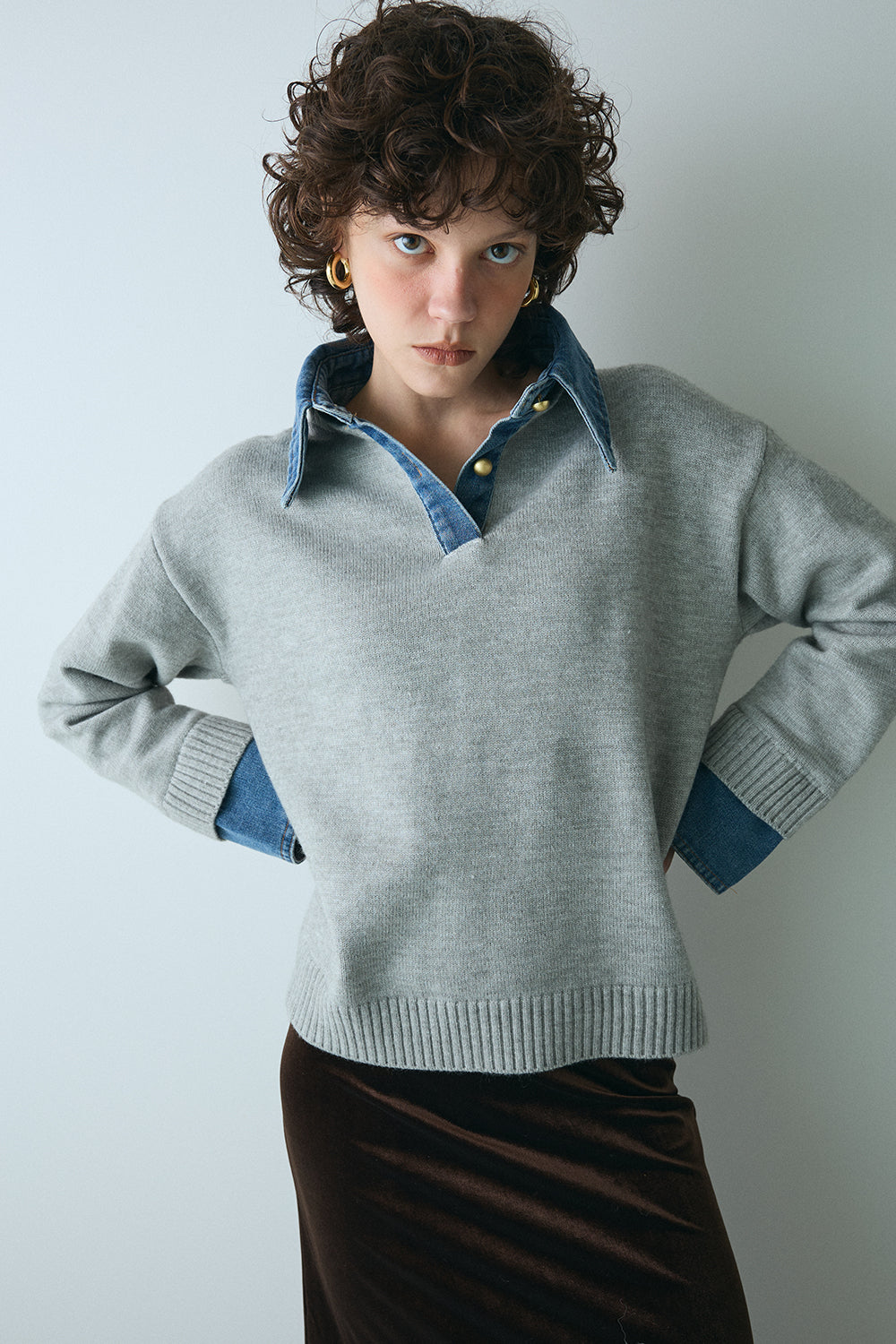 【予約：1月下旬〜2月上旬】Layered Knit／60251109048