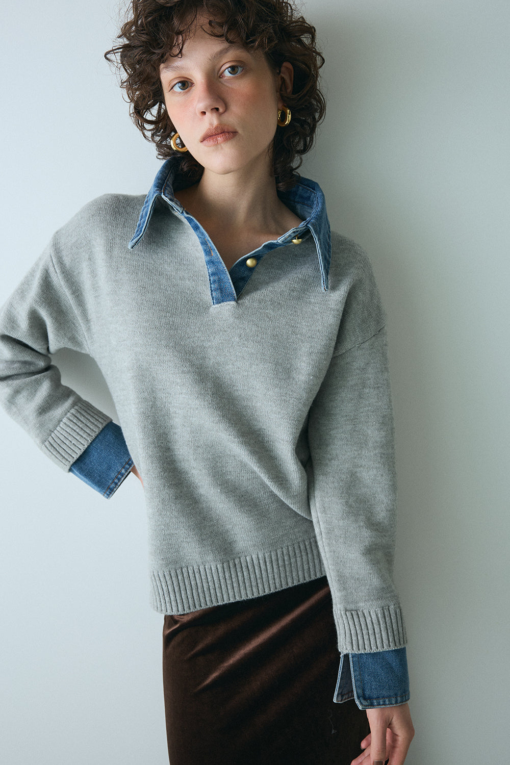 【予約：1月下旬〜2月上旬】Layered Knit／60251109048