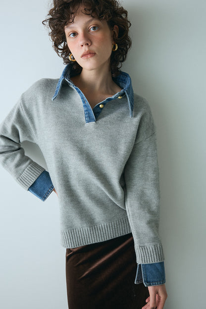 【予約：1月下旬〜2月上旬】Layered Knit／60251109048
