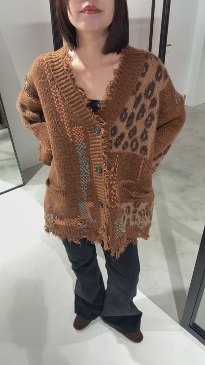 【予約：12月中旬】Overfit Leopard Cardigan／60251109046